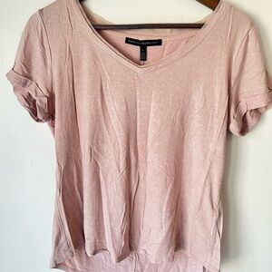 White House Black Market Blush V-Neck Tee